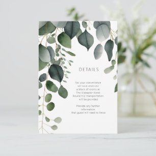 Carte D'accompagnement Green and Eucalyptus Détails du Mariage