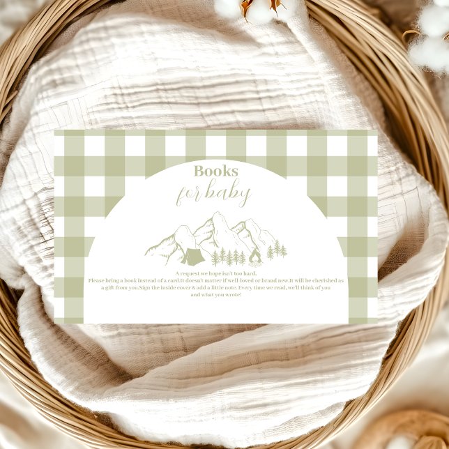 Carte D'accompagnement Green Camping Baby showers Livres pour bébé (Créateur téléchargé)