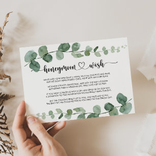 Carte D'accompagnement Green Delice Eucalyptus Honeymoon Wish