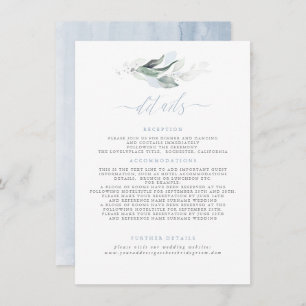 Carte D'accompagnement Green Elegant Dusty Blue Détails du Mariage