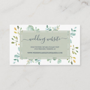 Carte D'accompagnement Green Eucalyptus Foliage Airy Mariage botanique
