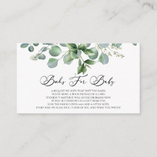 Carte D'accompagnement Green Eucalyptus Plante Baby showers Livres Pour B