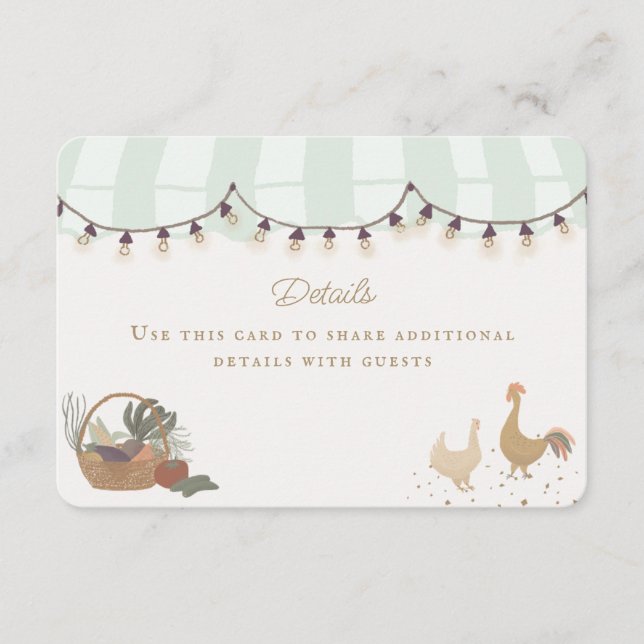 Carte D'accompagnement Green Farmers Market Farm Détails frais Insérer (Devant)