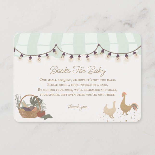 Carte D'accompagnement Green Farmers Market Farm Livres pour bébé Inserti (Devant)