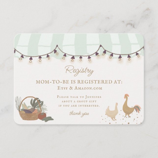 Carte D'accompagnement Green Farmers Market Farm Registre frais Insérer (Devant)