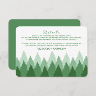 Carte D'accompagnement Green Forest Range Woodland Détails du Mariage