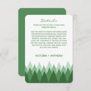 Carte D'accompagnement Green Forest Range Woodland Détails du Mariage