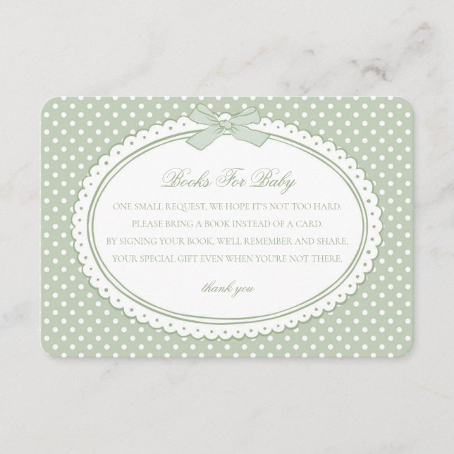 Carte D'accompagnement Green Gingham Coquette Books for Baby (Devant)