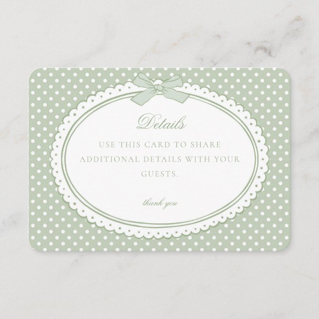 Carte D'accompagnement Green Gingham Coquette Bow Details Card (Devant)