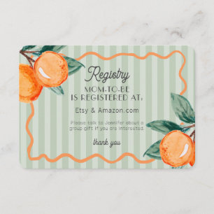 Carte D'accompagnement Green Little Cutie Pastel Citrus Baby Registry