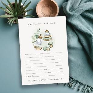 Carte D'accompagnement Green Nursery Conseils essentiels pour le Baby sho