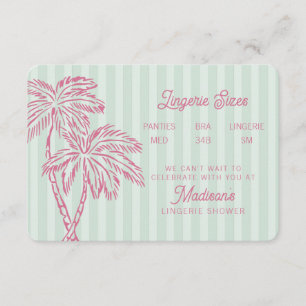 Carte D'accompagnement Green Palm Springs Pastel Beach Lingerie Insertion
