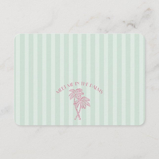 Carte D'accompagnement Green Palm Springs Pastel Beach Registry Insertion (Dos)