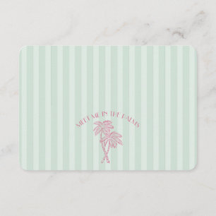 Carte D'accompagnement Green Palm Springs Pastel Beach Registry Insertion