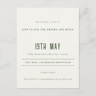 Carte D'accompagnement Green Pine Woods Mountain Sketch Mariage Détail