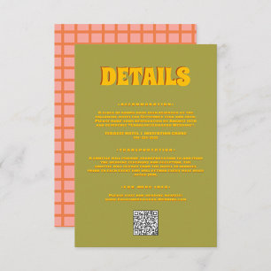 Carte D'accompagnement Green Pink Bold Bright Funky Super Mariage détail