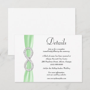 Carte D'accompagnement Green Ribbon Diamond Infinity Détails du Mariage