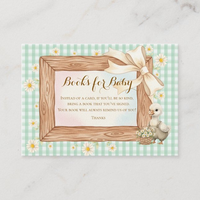 Carte D'accompagnement Green Silly Goose Books for Baby (Devant)