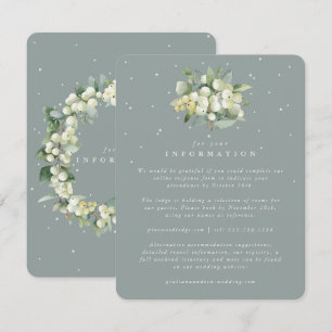 Carte D'accompagnement Green Snowberry+Eucalyptus Bouquet Info Mariage