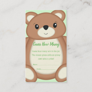 Carte D'accompagnement Green Teddy Bear Jeu de devinette