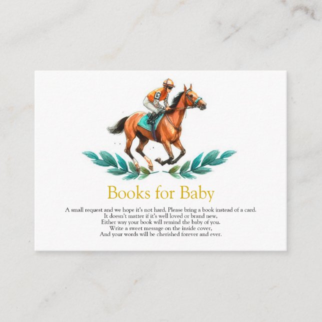 Carte D'accompagnement Greenery Horse Race Showbook for Baby Card (Devant)