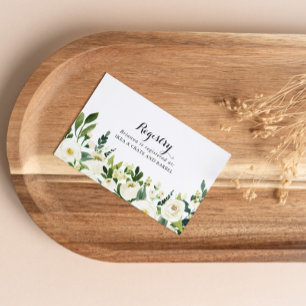 Carte D'accompagnement Greenery White Automne Floral Mariage Cadeau Regis