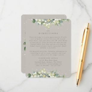 Carte D'accompagnement Greige Snowberry+Eucalyptus Directions Bords