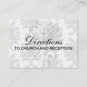 Carte D'accompagnement grey baroque damask