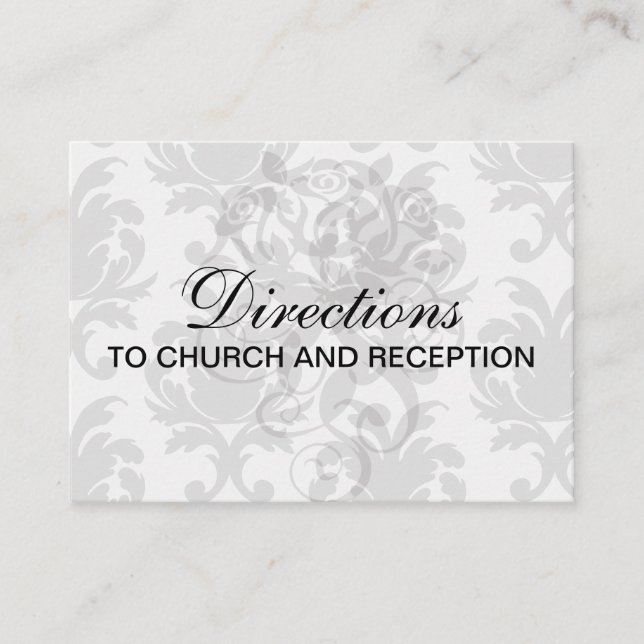 Carte D'accompagnement grey baroque damask (Devant)