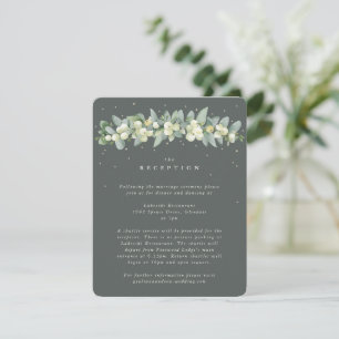 Carte D'accompagnement Grey Green Snowberry+Eucalyptus Garland Réception