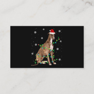 Carte D'accompagnement greyhound christmas light cute santa greyhound