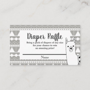 Carte D'accompagnement Gris Aztèque moderne & Llama blanc