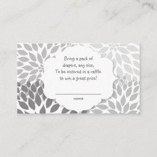 Carte D'accompagnement Gris Dahlia Diaper billet de tombola, U PERSONNALI