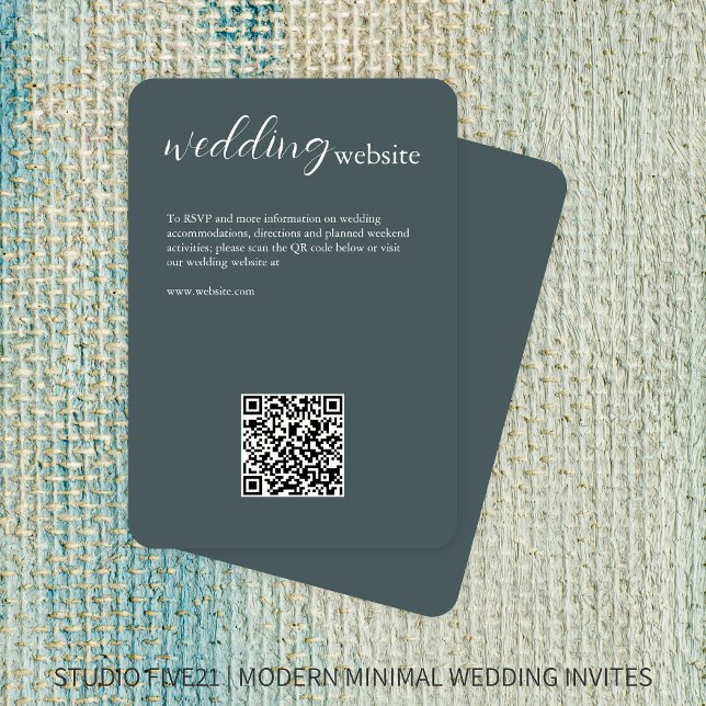 Carte D'accompagnement Gris d'ardoise ・ Élégant Mariage moderne (Créateur téléchargé)