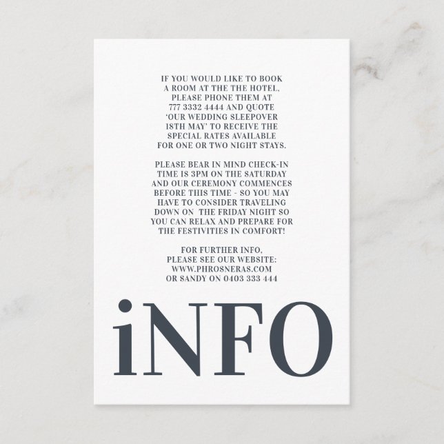 Carte D'accompagnement Gros Monogramme Moderne Gras Simple Mariage (Devant)