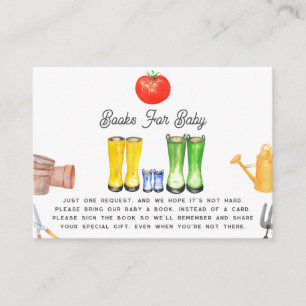 Carte D'accompagnement Grown Locale Bébé Bleu Jardin Bottes Demande de ré