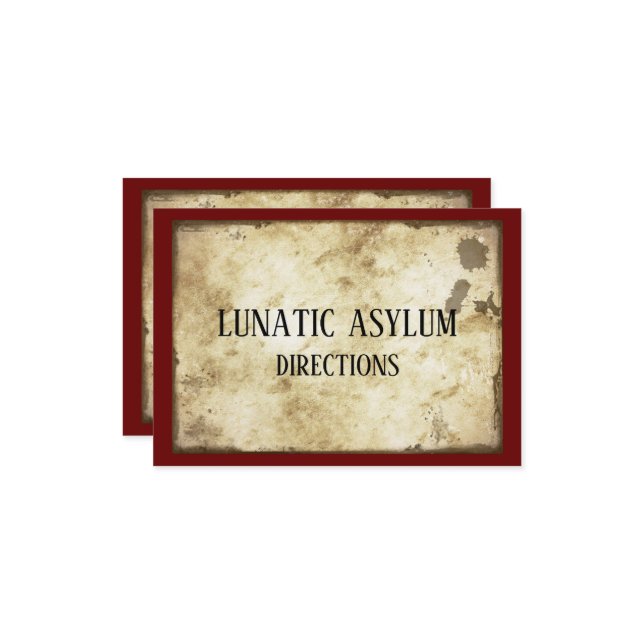 Carte D'accompagnement Grungy Lunatic Asylum fête d'anniversaire (Devant/Arrière en situation)