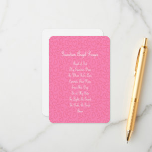 Carte D'accompagnement Guardian Angel Prière rose