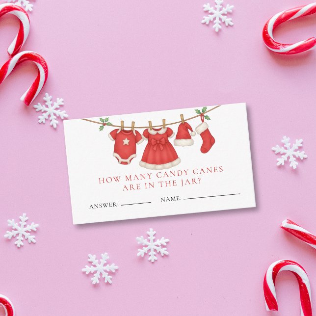 Carte D'accompagnement Guess How Many Clothesline Baby Shower Answer Card (Créateur téléchargé)