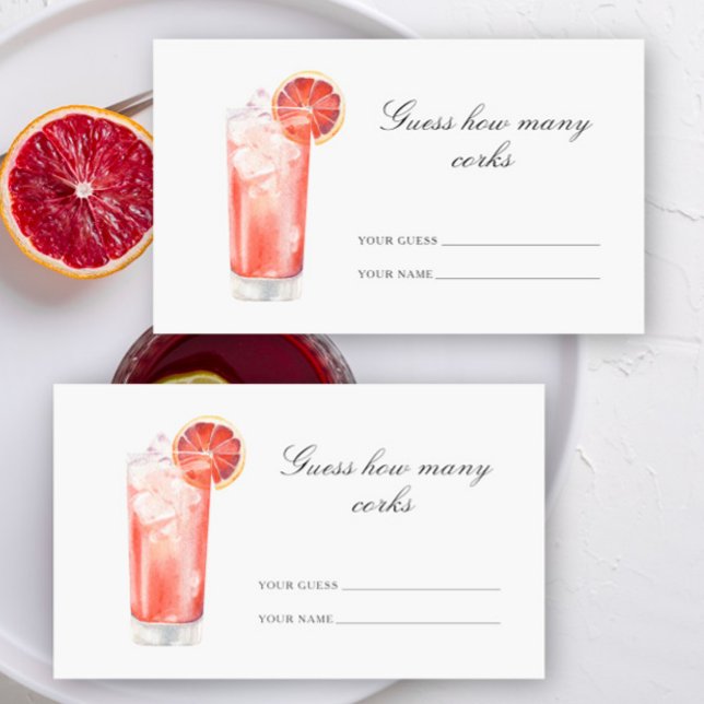 Carte D'accompagnement Guess how many corks - Cocktail bridal shower (Créateur téléchargé)