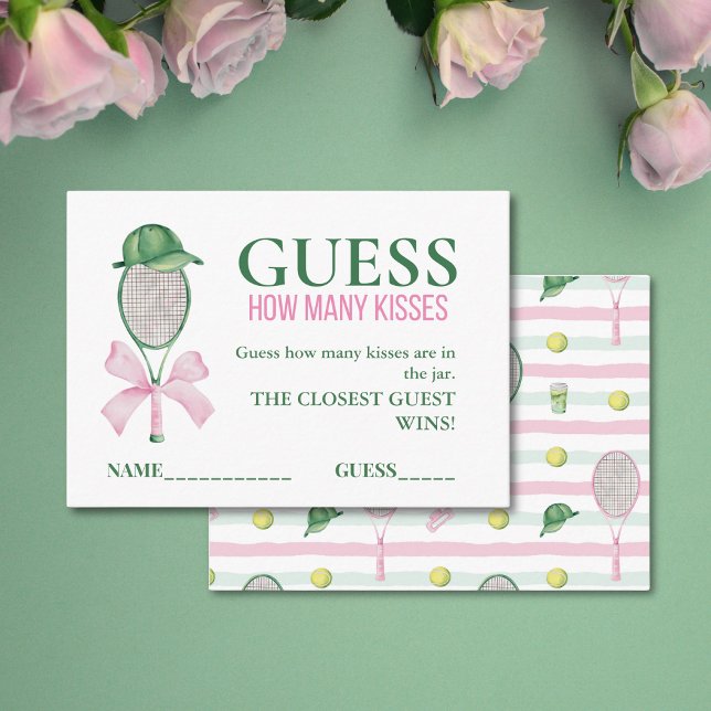 Carte D'accompagnement Guess How Many Kisses Tennis Bridal Shower Game  (Créateur téléchargé)