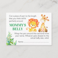 Guess Mommy's Belly Game Card Baby shower Safari
