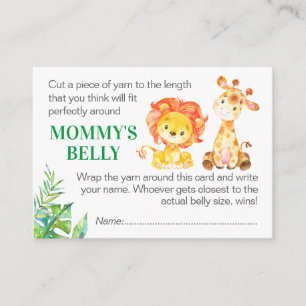 Carte D'accompagnement Guess Mommy's Belly Game Card Baby shower Safari