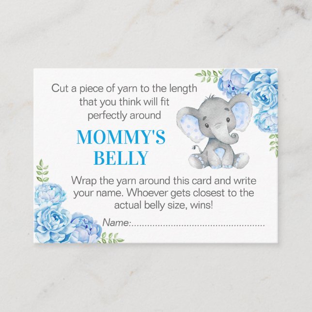 Carte D'accompagnement Guess Mommy's Belly Game Card Elephant Baby shower (Devant)