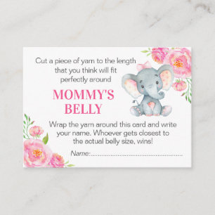 Carte D'accompagnement Guess Mommy's Belly Game Card Elephant Baby shower