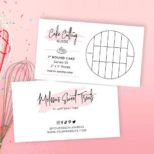 Carte D'accompagnement Guide de coupe de gâteau 7" cuillères rondes 2x1"