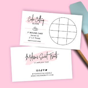 Carte D'accompagnement Guide de coupe de gâteau rond de 7 po 2x2 Portions
