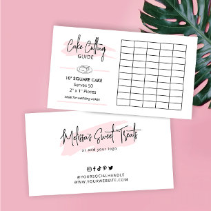 Carte D'accompagnement Guide de découpe des portions de gâteau Carré 2x1