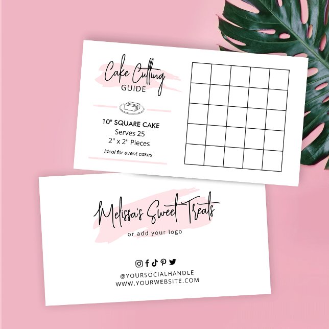 Carte D'accompagnement Guide de service de gâteau Carré de 10 pouces 2x2  (10 inch square cake cutting guides for event or birthday cakes)