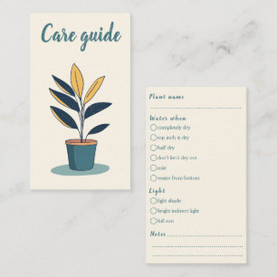 Carte D'accompagnement Guide de soins pour les plantes de maison Commande
